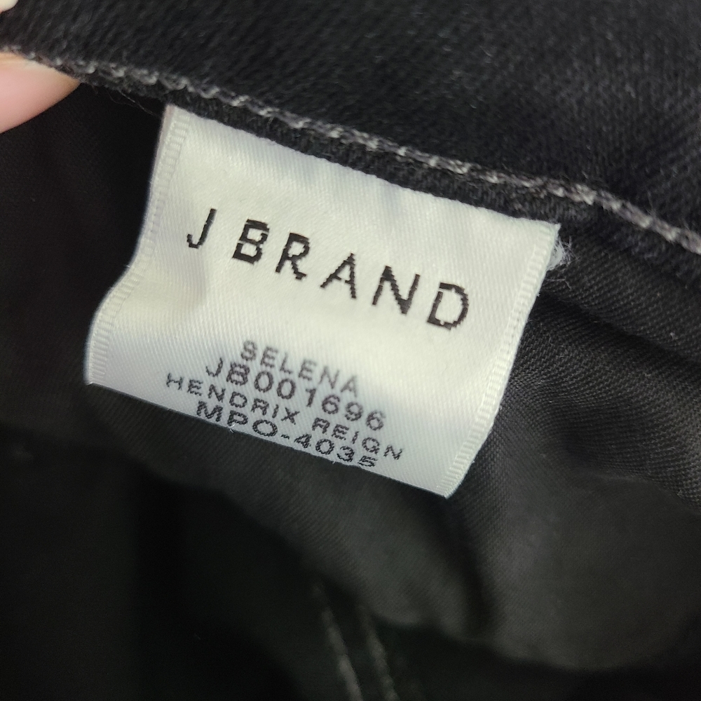 J Brand Belena Hendrix Reign Black Denim Jeans Lace Inset Demi Bootcut 28 - Picture 6 of 7